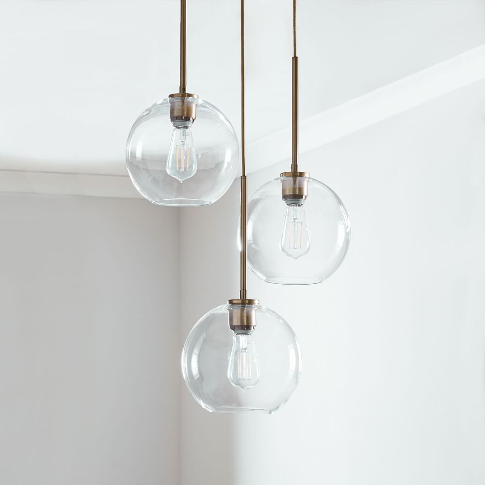 Sculptural Glass 3 Light Globe Chandelier Clear | Globe Sculptural Glass 3 Light Globe Chandelier Clear | Globe